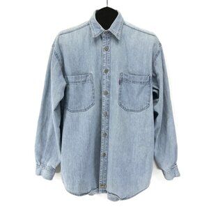 Vintage Levi's Red Tab Denim Shirt Men's Medium Light Wash Button Down '90s